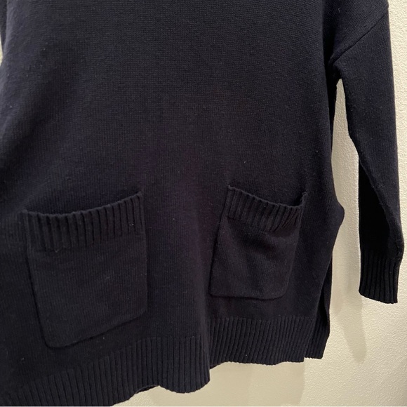 ANN TAYLOR Navy Blue Mock turtleneck Sweater - Picture 4 of 7